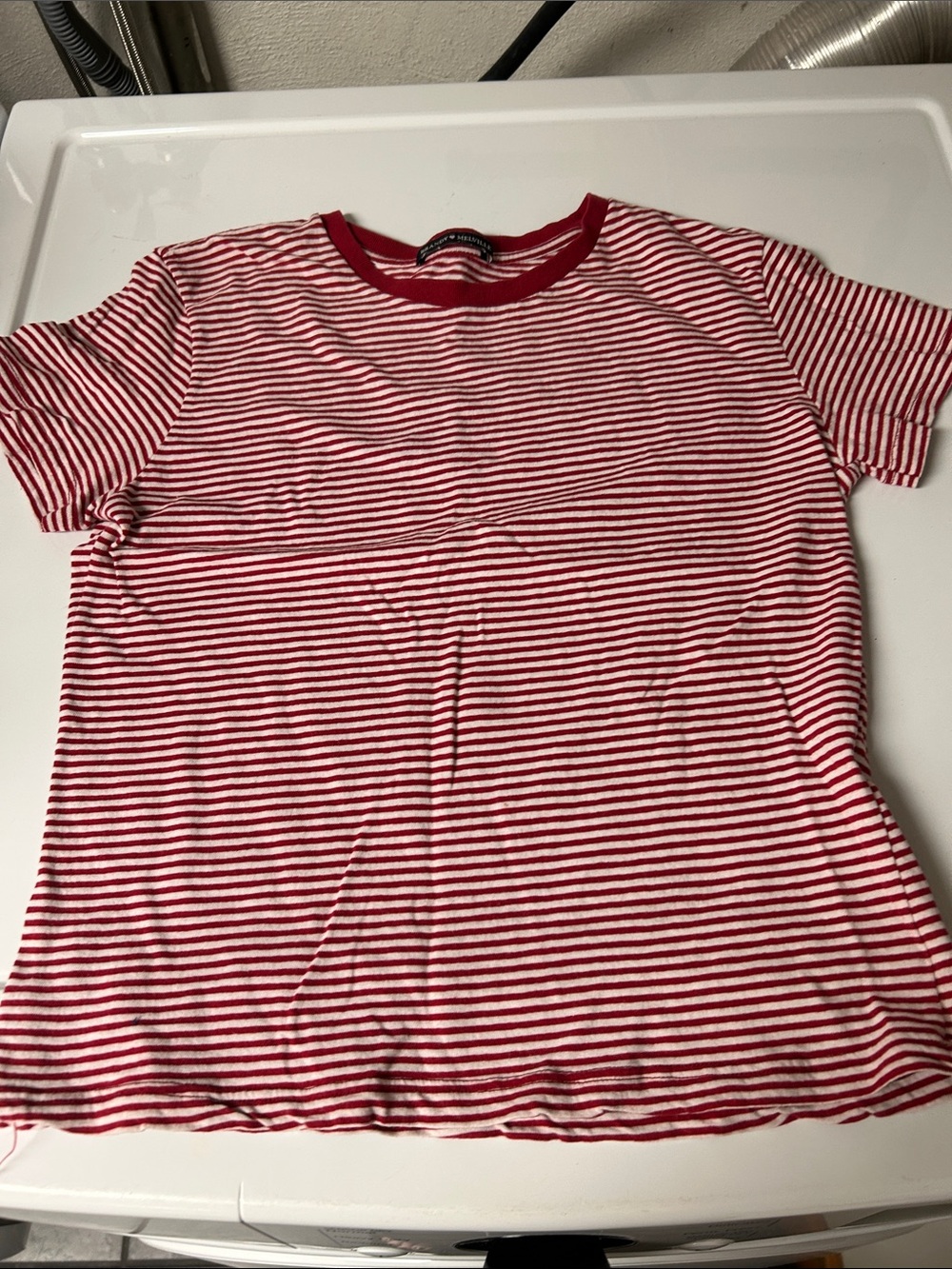 Brandy Melville Red & White Striped Tee - good condition